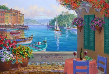 ポルトフィーノの反射ビーチ Oil Paintings